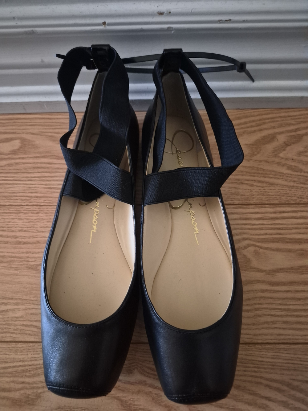 Black Ankle-Strap Ballet Flats - Jessica Simpson